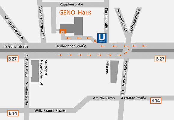 GENO-Haus: Anfahrtsskizze